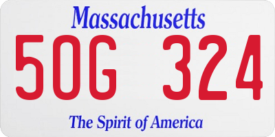 MA license plate 5OG324