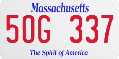 MA license plate 5OG337