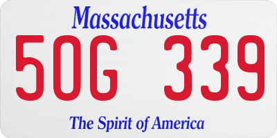 MA license plate 5OG339