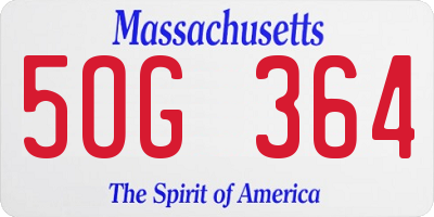 MA license plate 5OG364