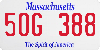 MA license plate 5OG388