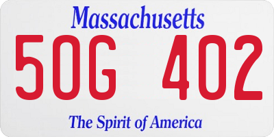 MA license plate 5OG402