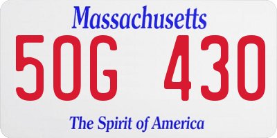MA license plate 5OG430