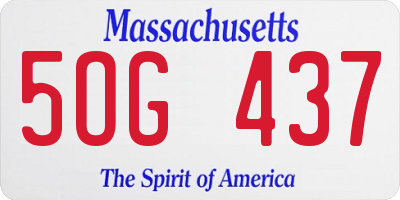 MA license plate 5OG437