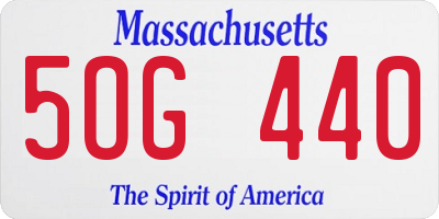 MA license plate 5OG440