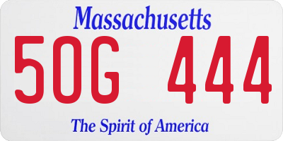 MA license plate 5OG444