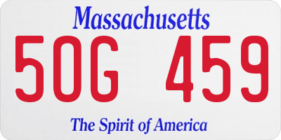 MA license plate 5OG459