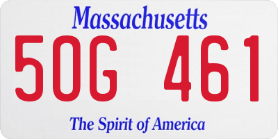 MA license plate 5OG461
