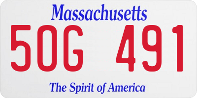 MA license plate 5OG491