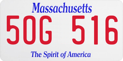 MA license plate 5OG516