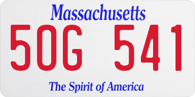 MA license plate 5OG541