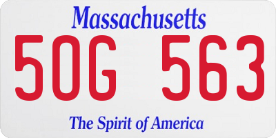 MA license plate 5OG563
