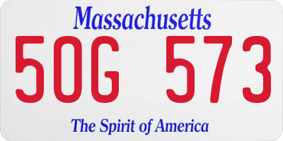 MA license plate 5OG573