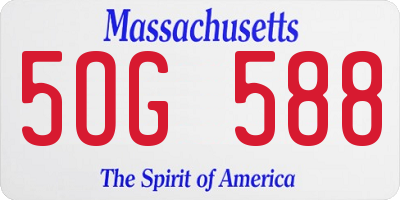 MA license plate 5OG588