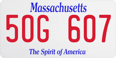 MA license plate 5OG607