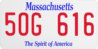 MA license plate 5OG616