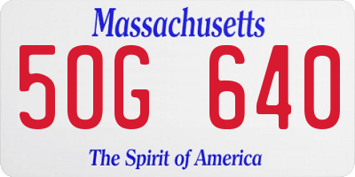 MA license plate 5OG640