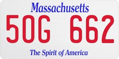 MA license plate 5OG662