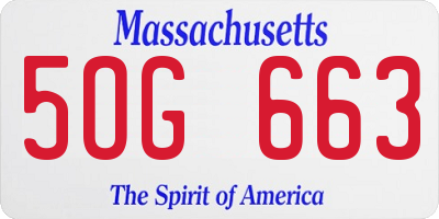 MA license plate 5OG663