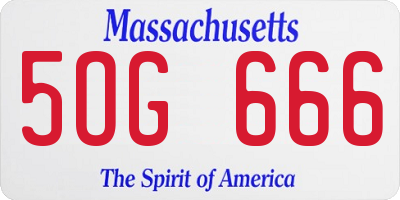 MA license plate 5OG666