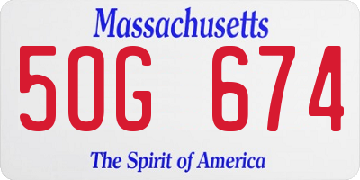 MA license plate 5OG674