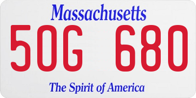 MA license plate 5OG680