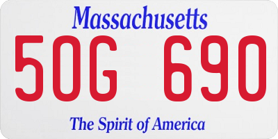 MA license plate 5OG690
