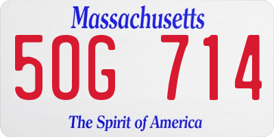 MA license plate 5OG714