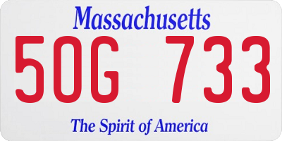MA license plate 5OG733