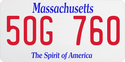 MA license plate 5OG760