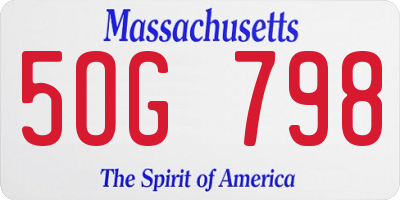 MA license plate 5OG798