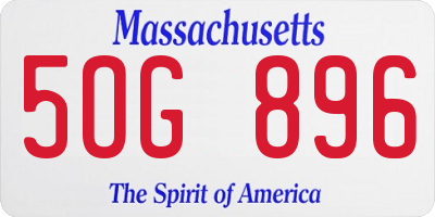 MA license plate 5OG896