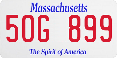 MA license plate 5OG899