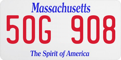 MA license plate 5OG908