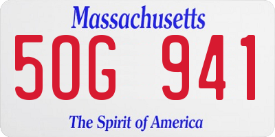 MA license plate 5OG941