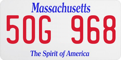 MA license plate 5OG968