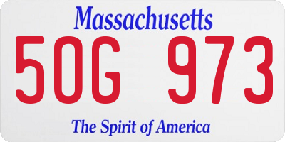 MA license plate 5OG973