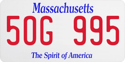 MA license plate 5OG995