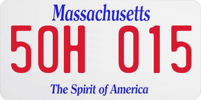 MA license plate 5OH015