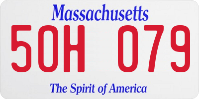 MA license plate 5OH079