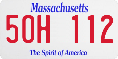 MA license plate 5OH112