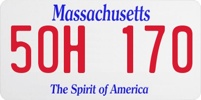 MA license plate 5OH170