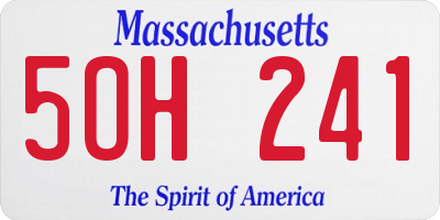 MA license plate 5OH241
