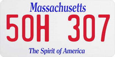 MA license plate 5OH307