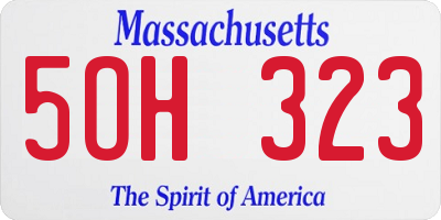 MA license plate 5OH323