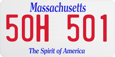 MA license plate 5OH501