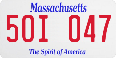 MA license plate 5OI047