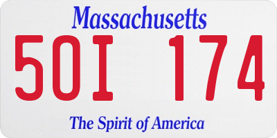 MA license plate 5OI174