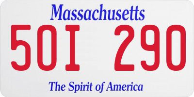 MA license plate 5OI290