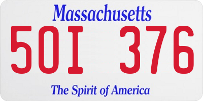MA license plate 5OI376